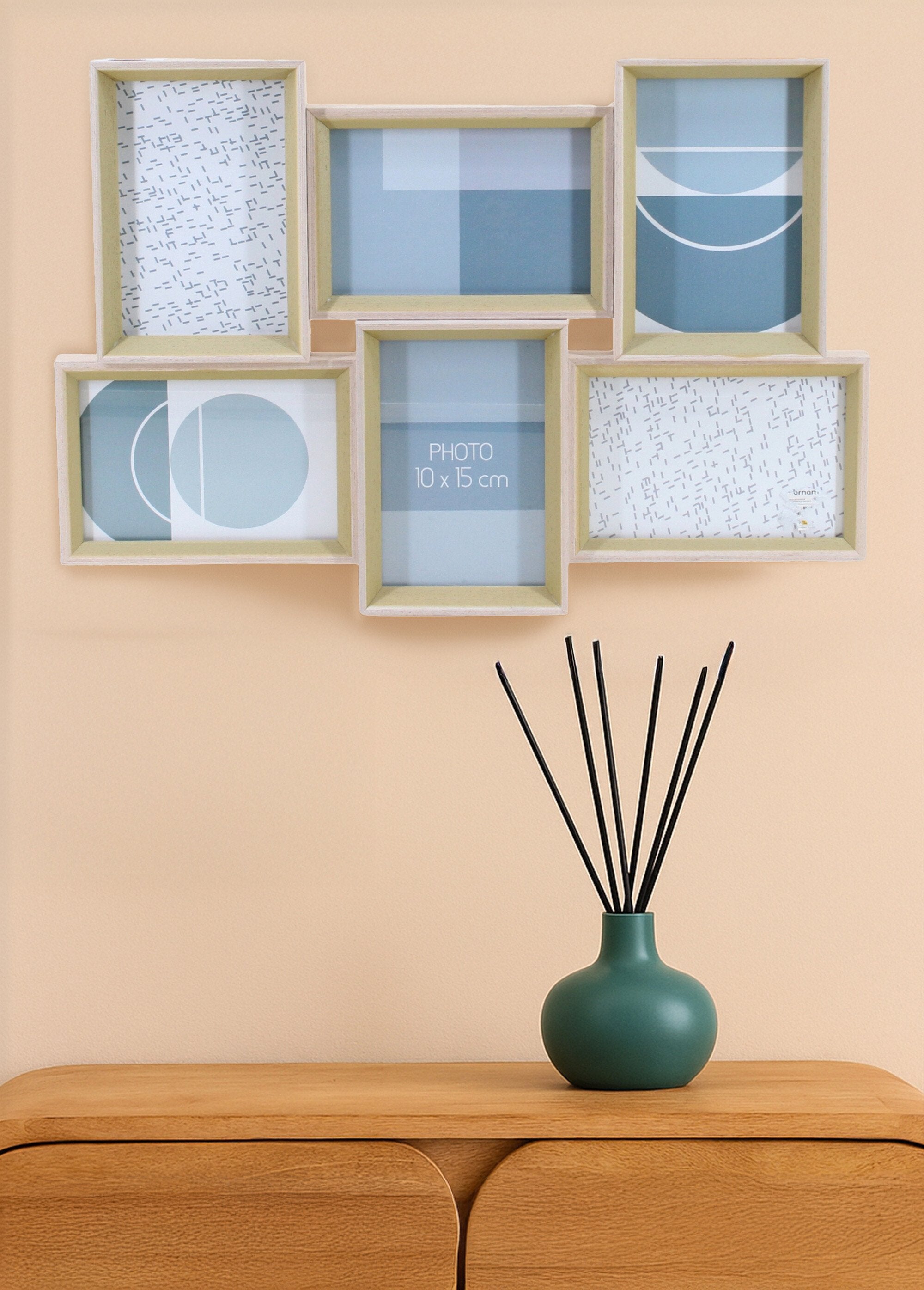 Photo_frame_for_6_photos,_in_light_wood_Natural_SF1_slim