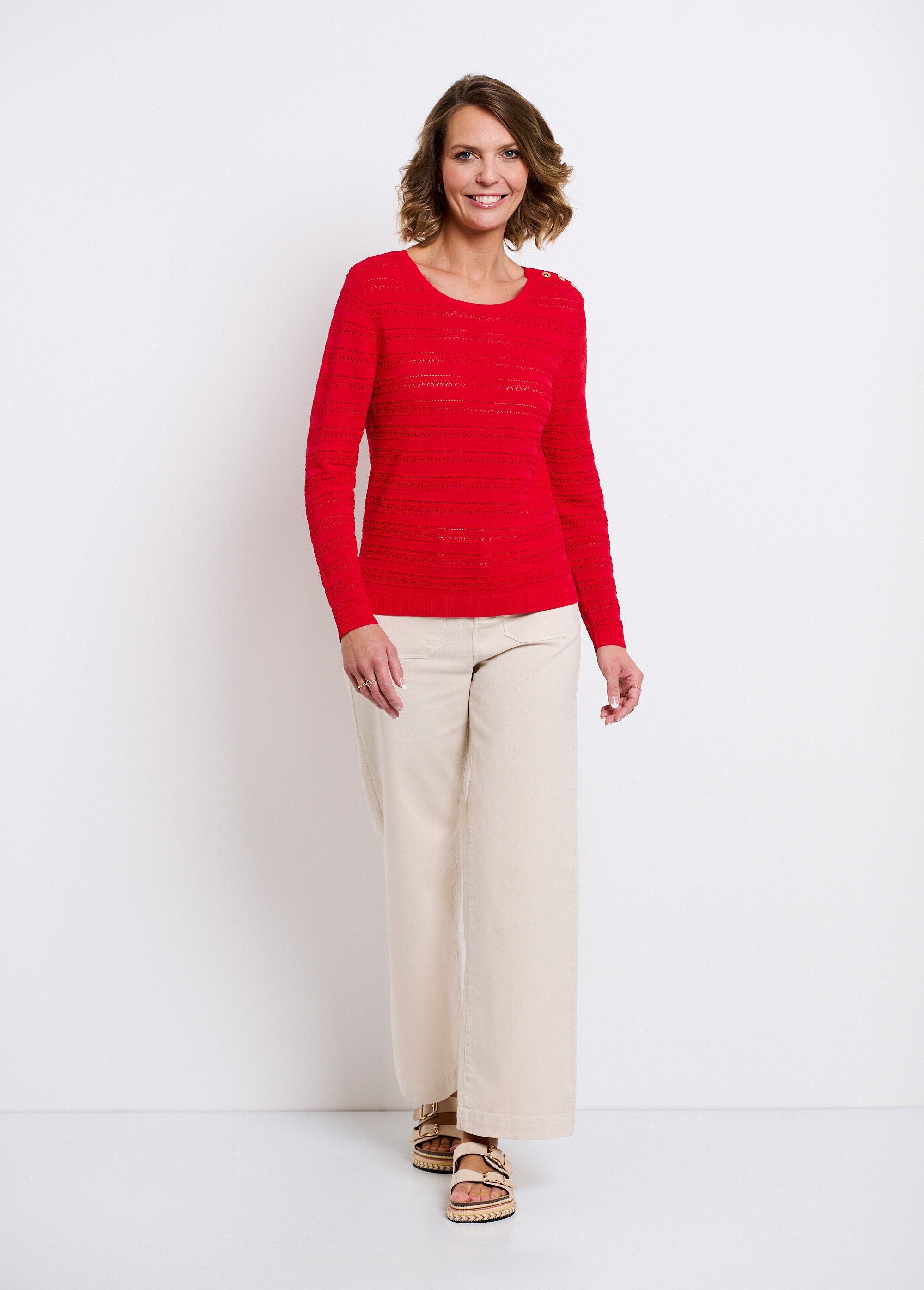 Soft_short_round_neck_plain_long_sleeve_sweater_Red_SF1_slim
