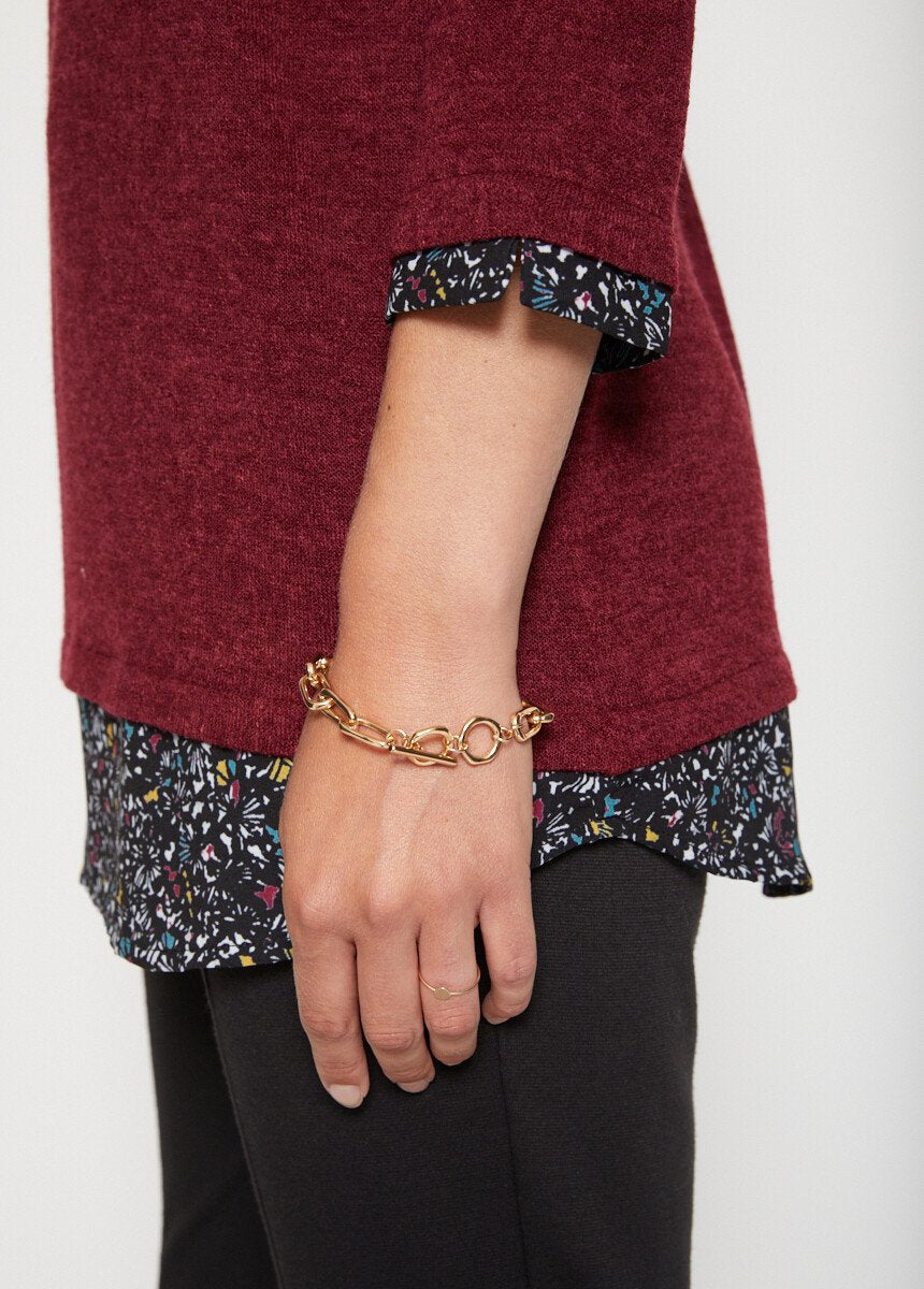 2_in_1_fancy_long_effect_T-shirt_Bordeaux_DE2_slim