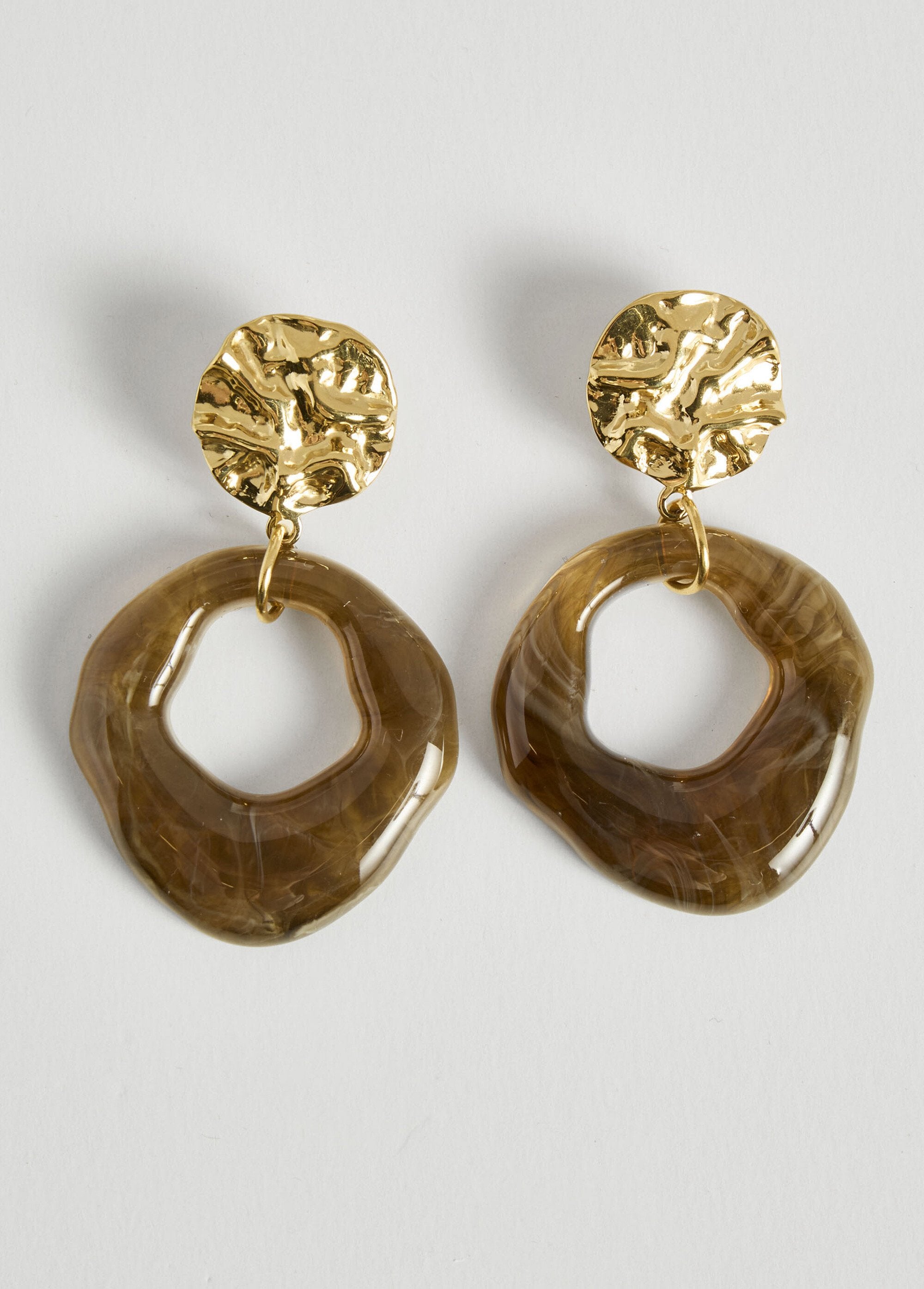 Stainless_steel_earrings,_resin_pendant_Brown_FA1_slim