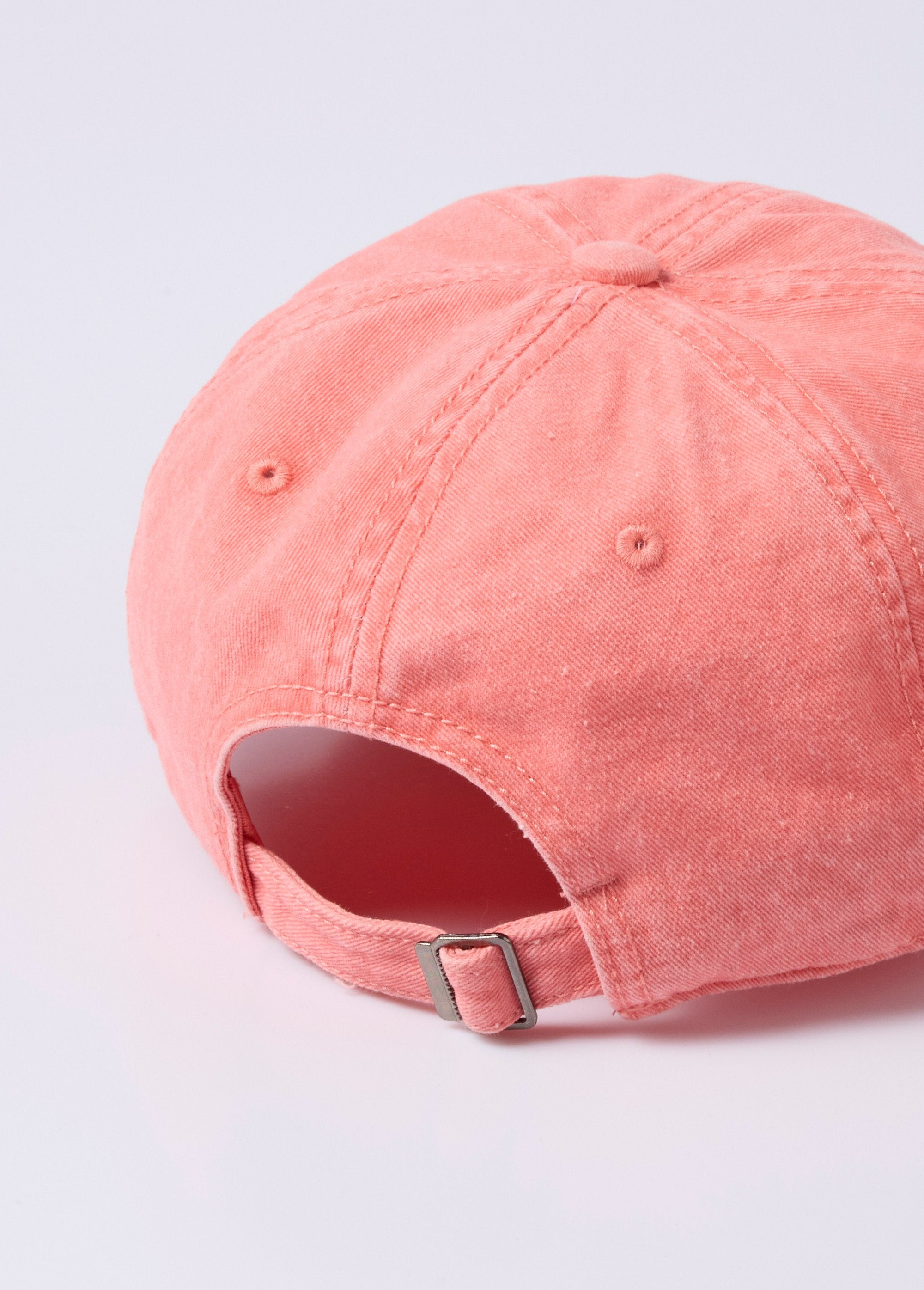 Casquette_en_toile_colorée_effet_usé_Corail_DO1_slim