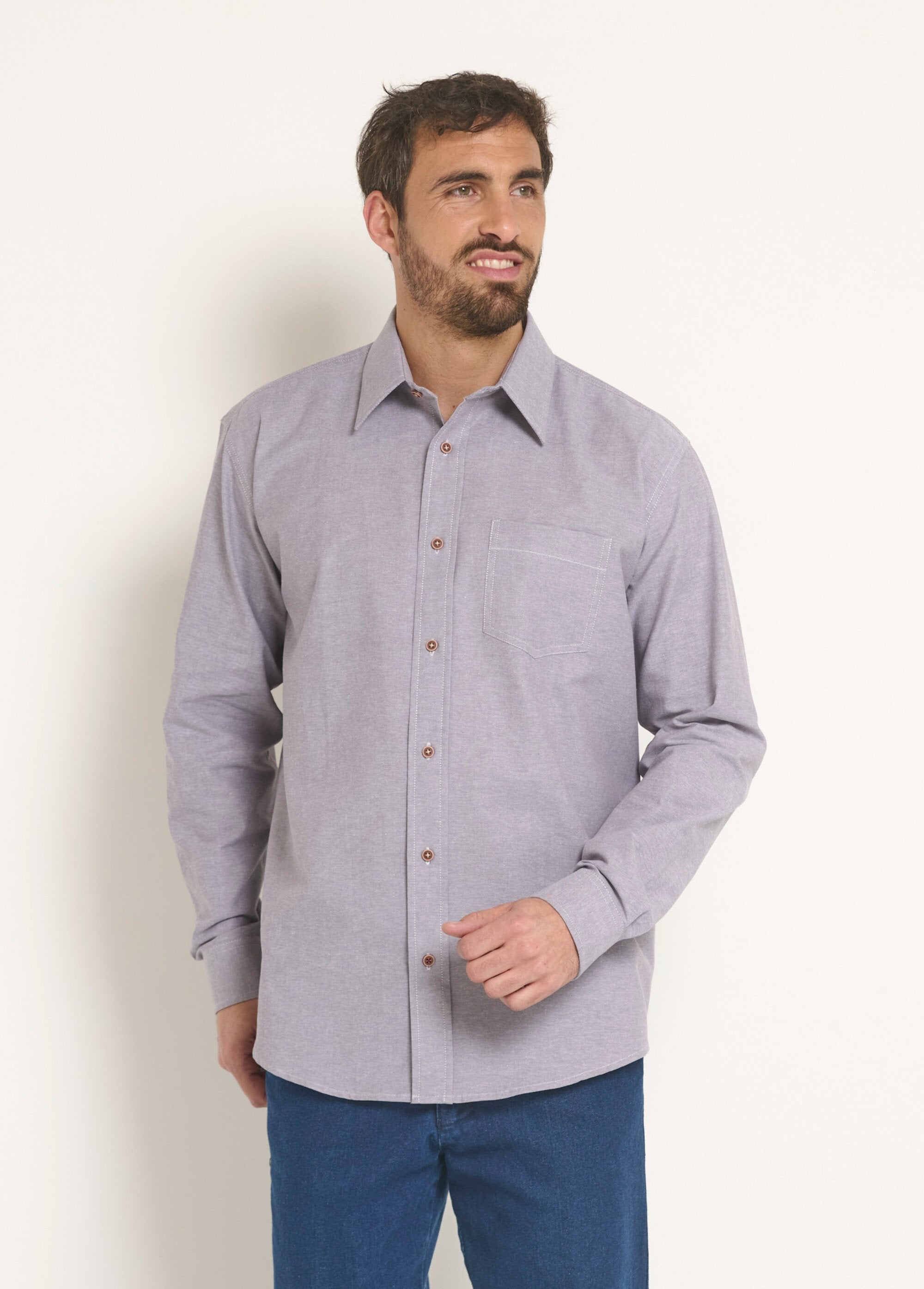 Long_sleeve_cotton_Oxford_shirt_Gray_FA1_slim