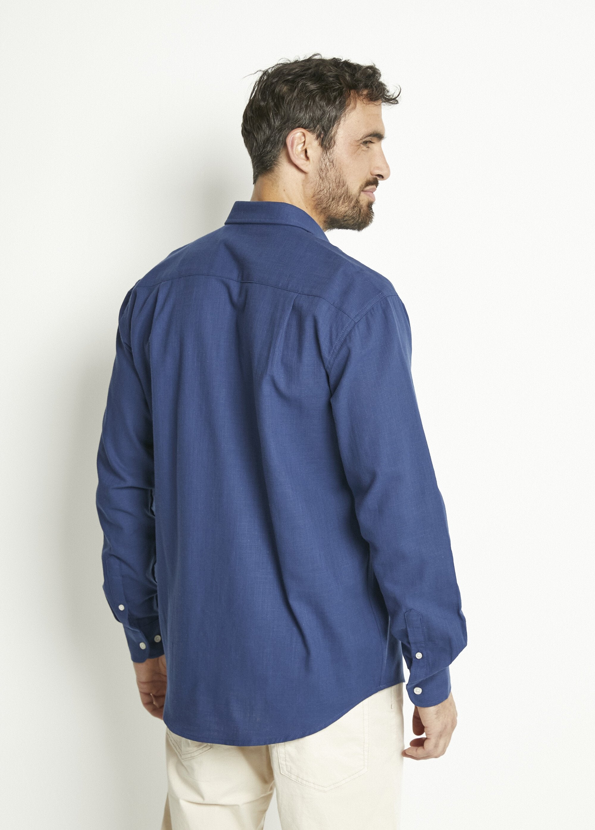 Long-sleeved_plain_or_checked_cotton_shirt_Blue_DO1_slim