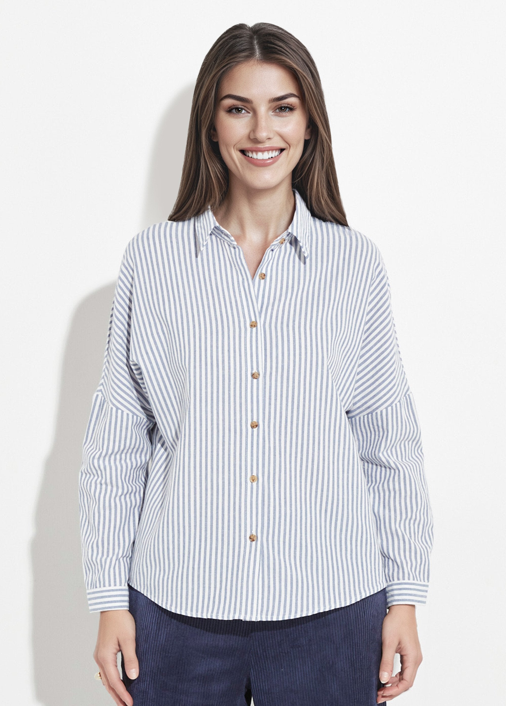 Striped_blouse,_dropped_shoulders_Blue_stripe_FA1_slim