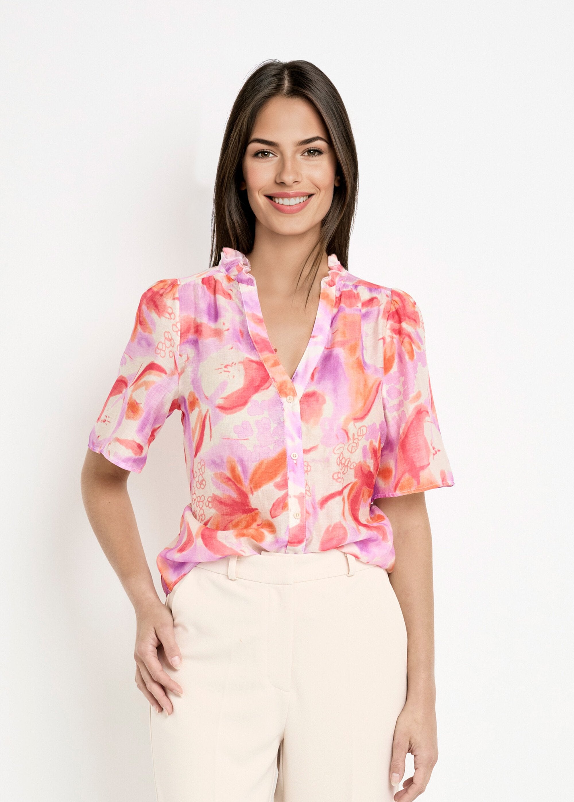 Arty_printed_linen_voile_blouse_Orange_and_parma_FA1_slim