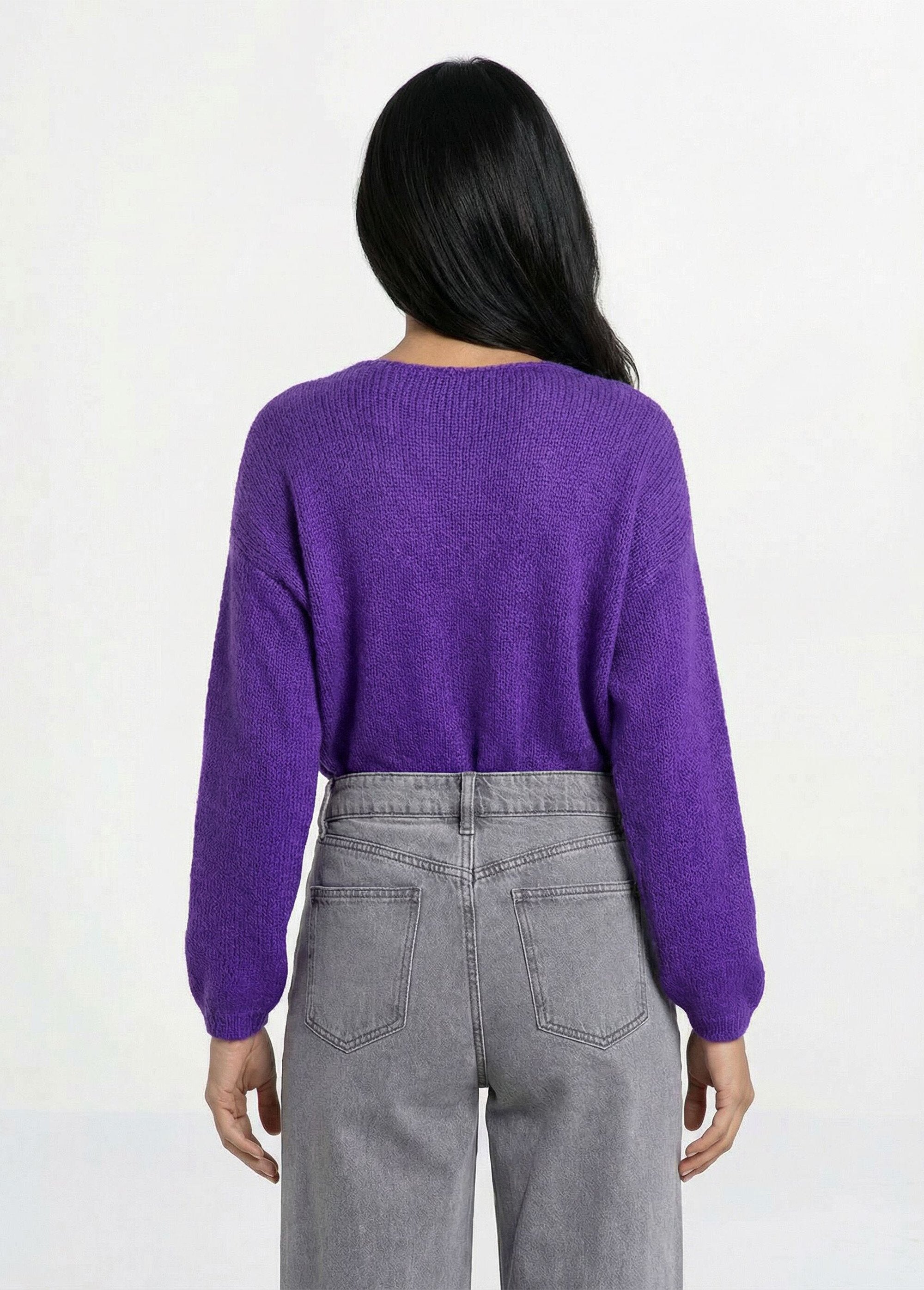 Warm_V-neck_mohair_knit_cardigan_Purple_DO1_slim