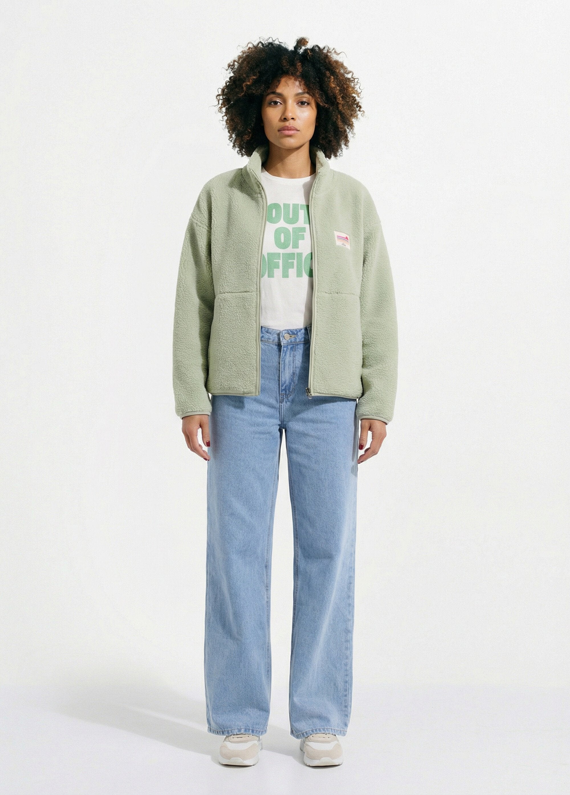 Gilet_zippé_chaud_polaire,_col_montant_Vert_amande_SF1_slim