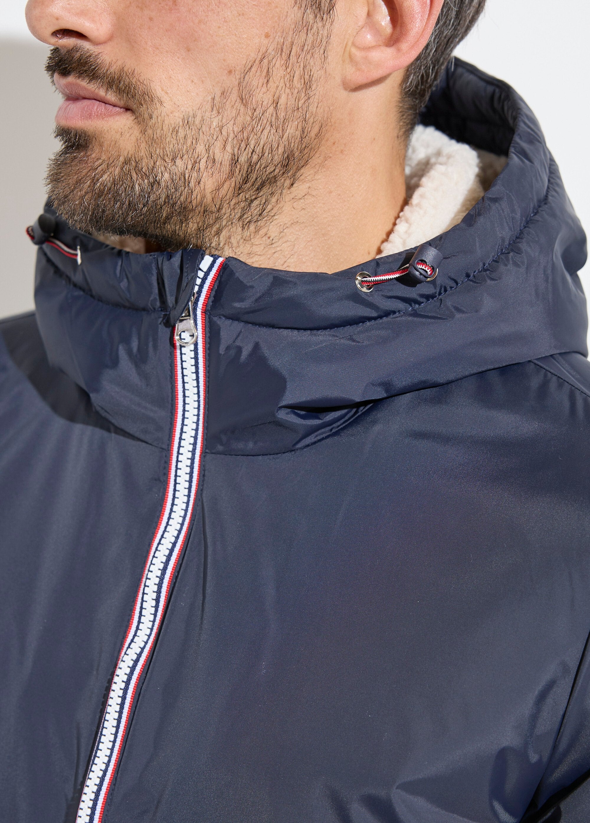Parka_courte_chaude_fourrée_déperlante_Marine_et_ecru_DE1_slim