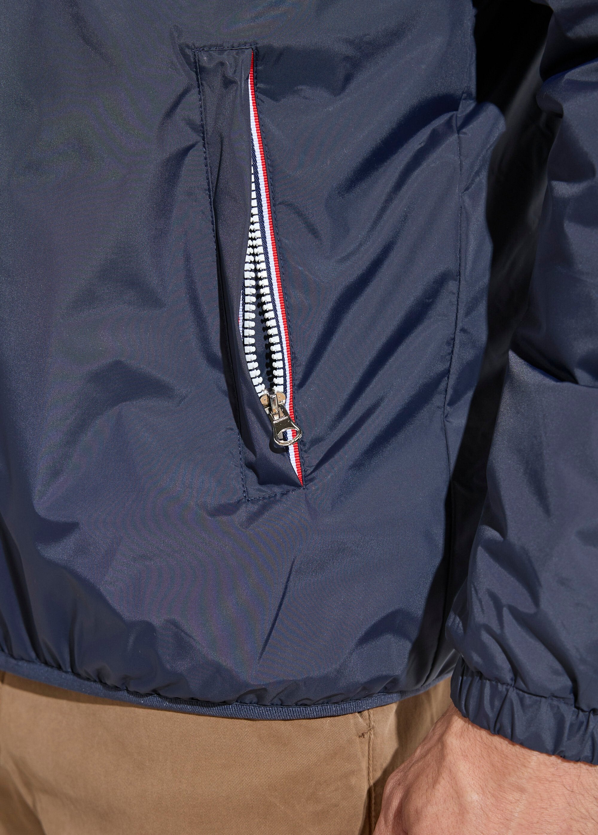 Parka_courte_chaude_fourrée_déperlante_Marine_et_ecru_DE2_slim