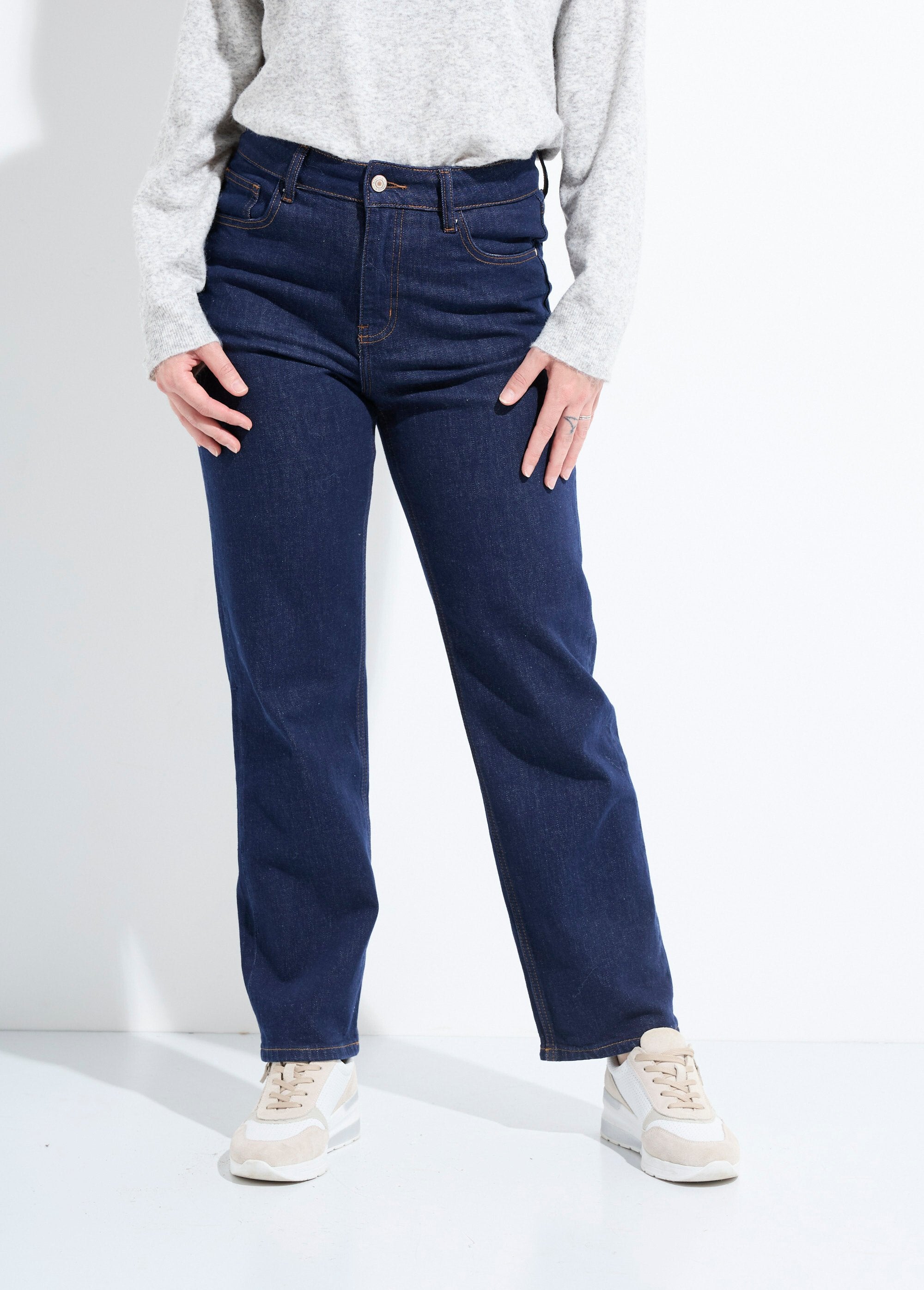 5-pocket_straight_jeans,_special_PETITE_Raw_blue_FA1_slim