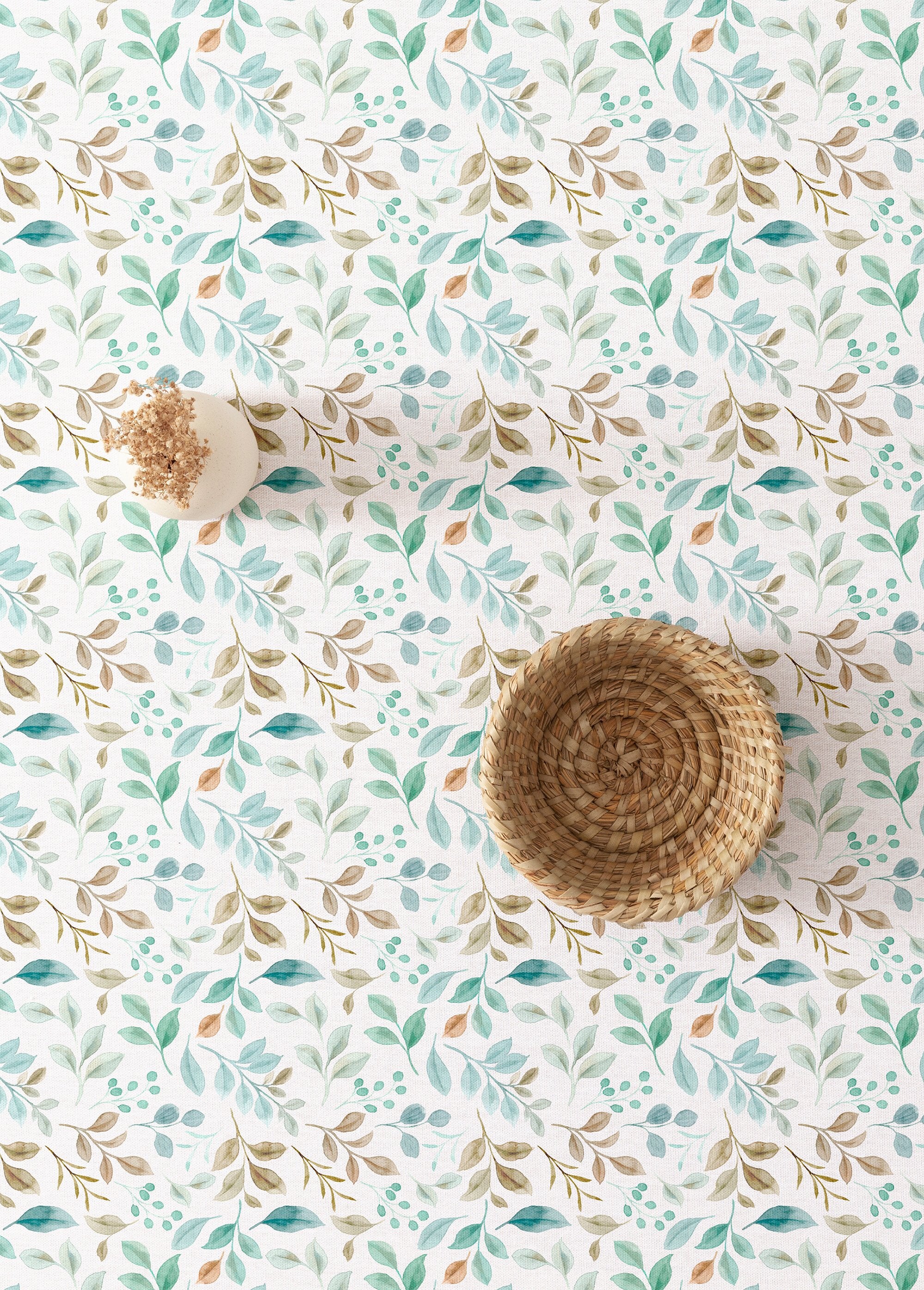 Stain-resistant_tablecloth_with_branch_pattern_Green_print_DE2_slim