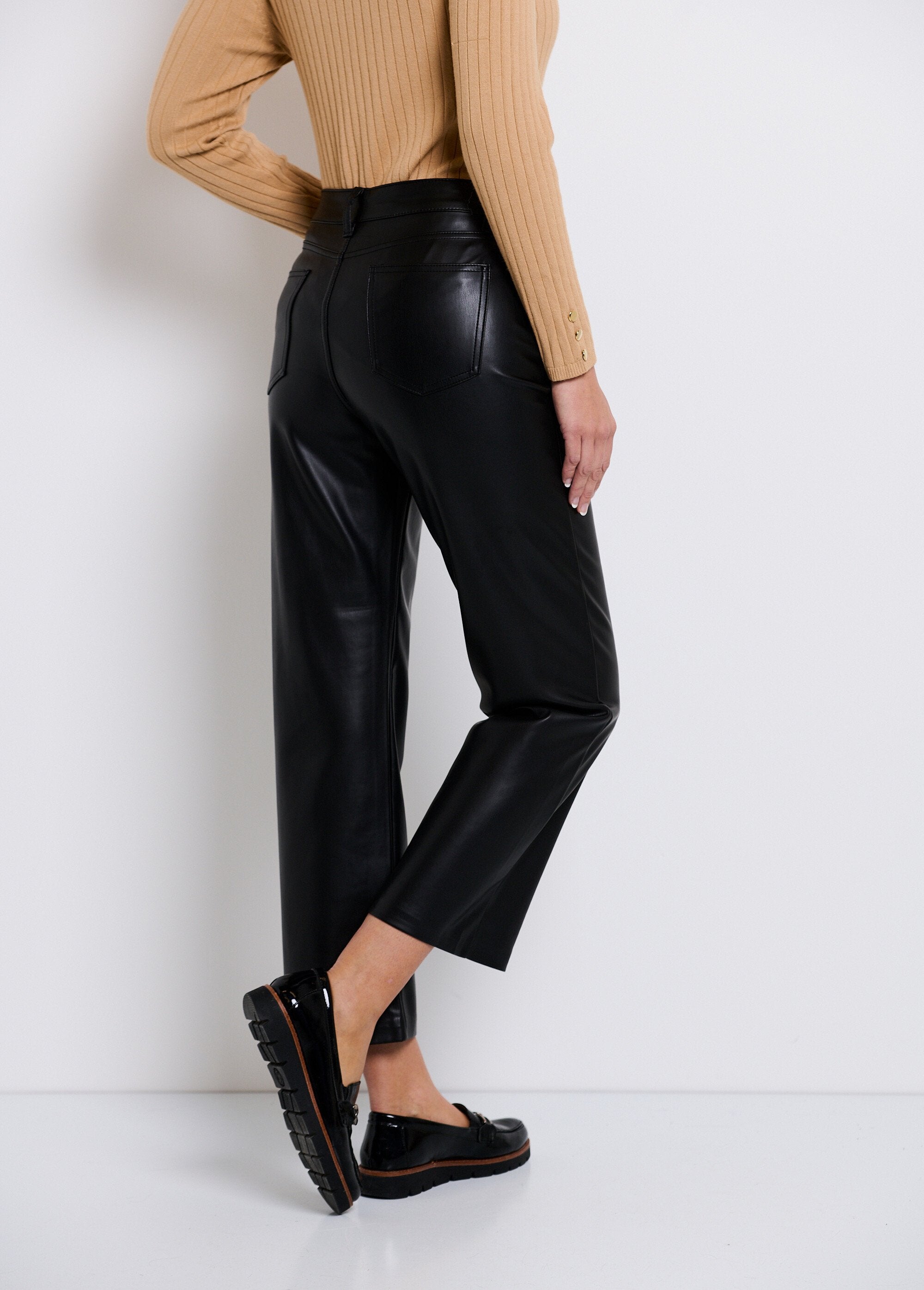 Pantalon_5_poches_7/8ème_en_faux_cuir_Noir_DO1_slim