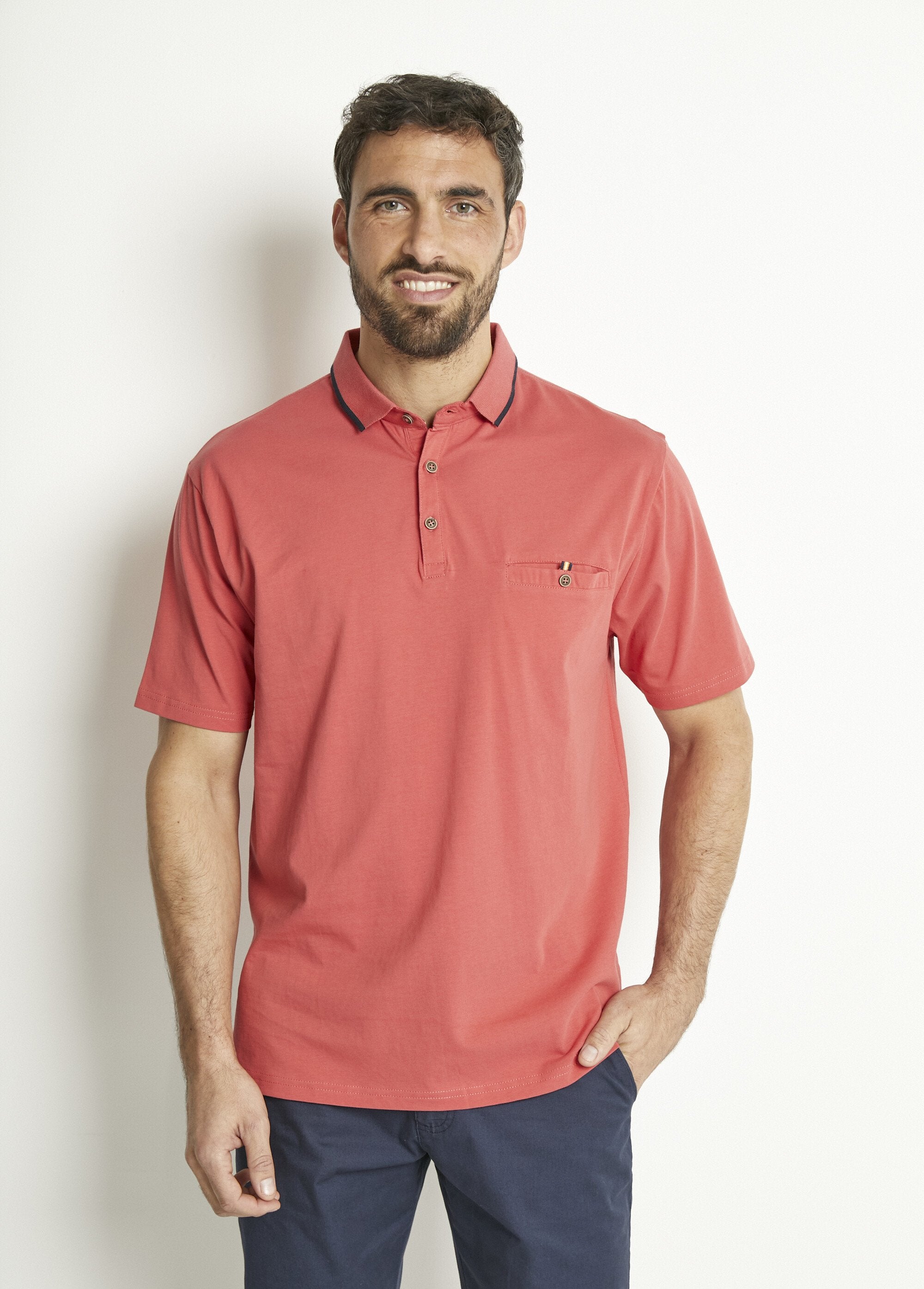 Plain_jersey_knit_polo_shirt_with_two-tone_cotton_collar_Coral_FA1_slim