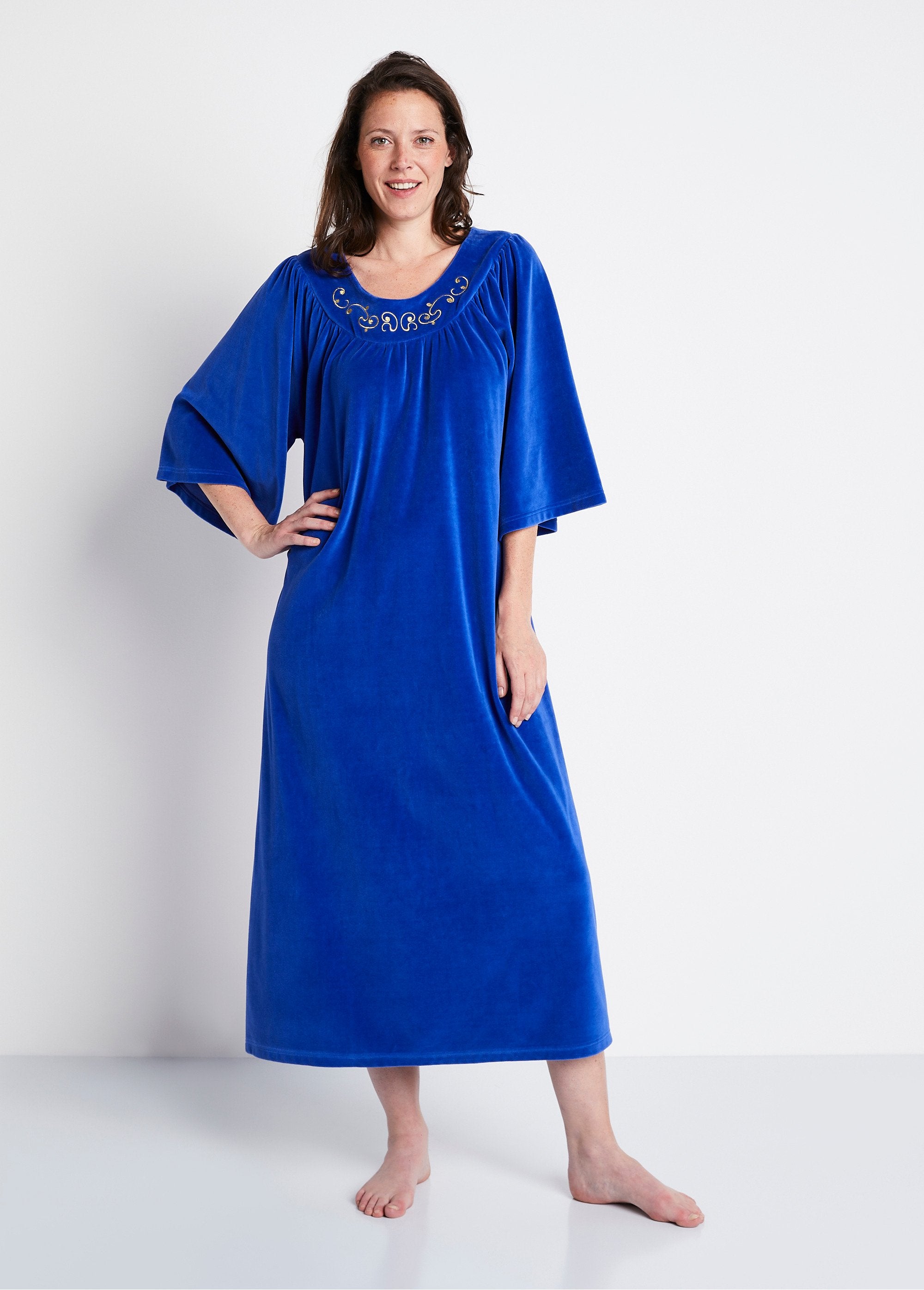 Velvet_hostess_dress_Royal_blue_FA1_slim