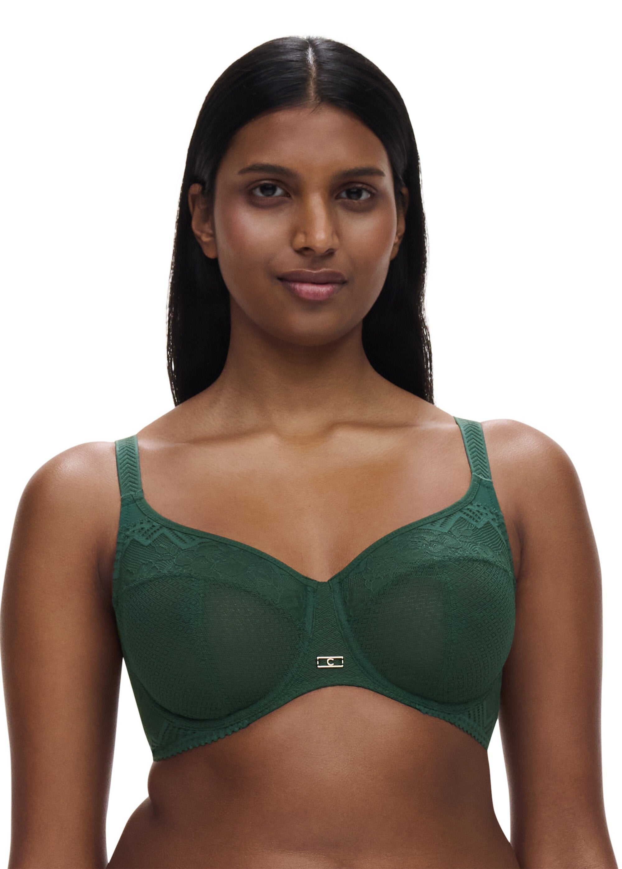 Chantelle®_-_Lace_wrap_bra_Green_FA1_slim