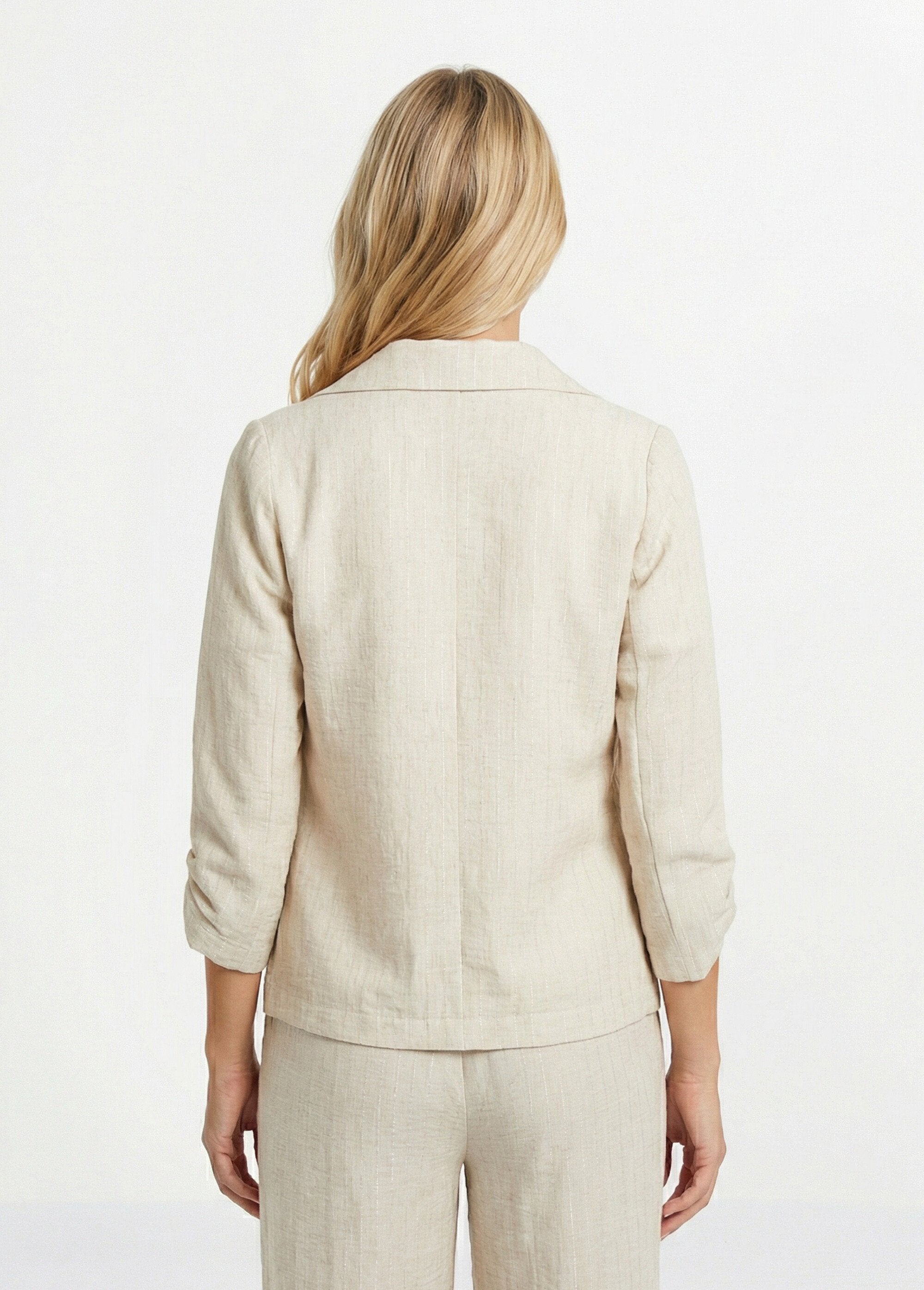Veste_tailleur_rayée,_aspect_irrégulier_Beige_DO1_slim